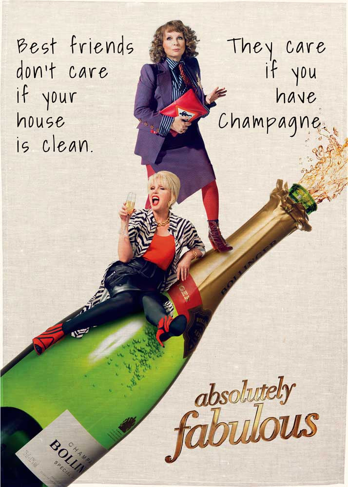 Ab Fab Champagne Tea towel