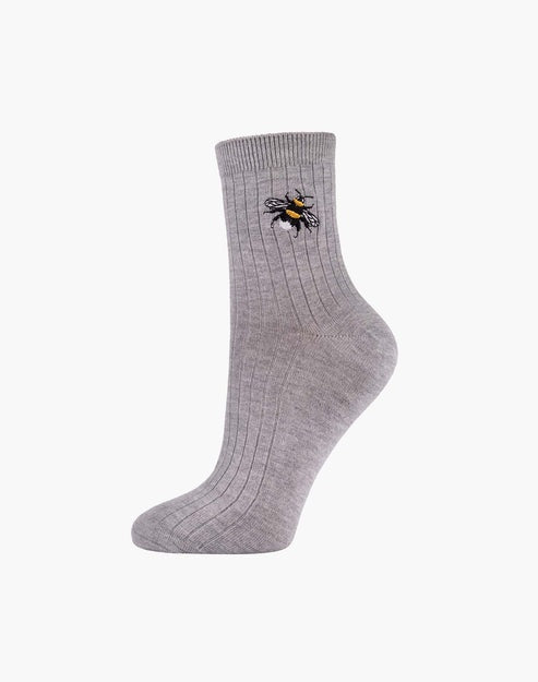 Womens Quarter Crew Bumble Bee Bamboo Sock