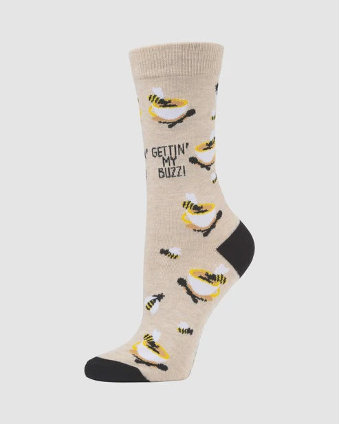 Womens  Gettin my Buzz Bamboo Socks