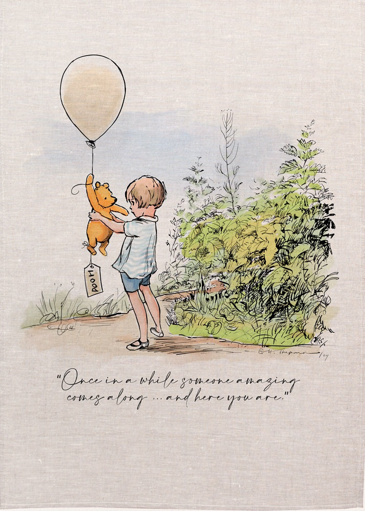 Pooh Balloon Tea Towel