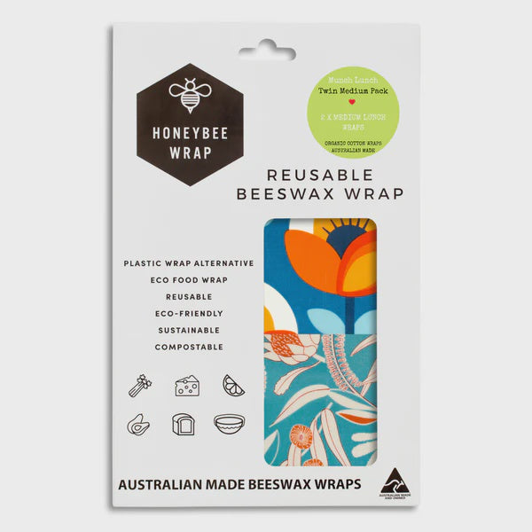 Honeybee Wrap - Twin Pack Medium - Mudgee Honey Haven