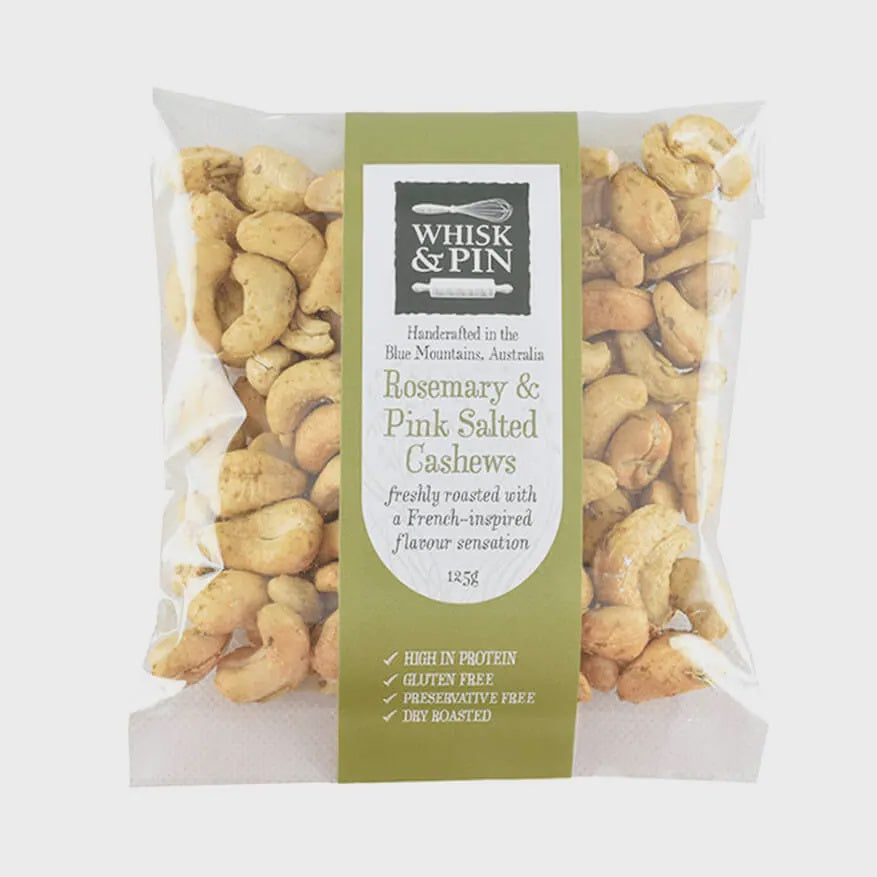 Whisk & Pin - Rosemary & Pink Salted Cashews 125g