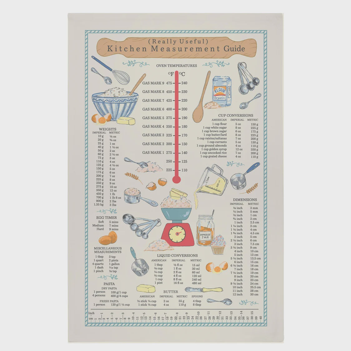 Kitchen Measurements Tea Towel